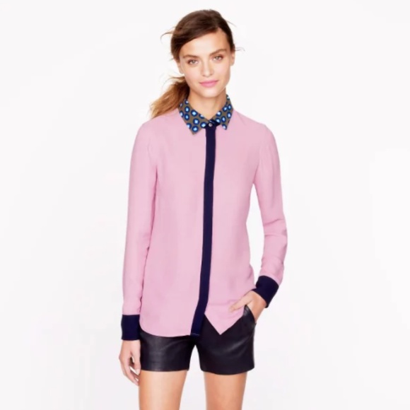 J. Crew Tops - {J.Crew Collection} Purple Button Down Crepe Shirt
